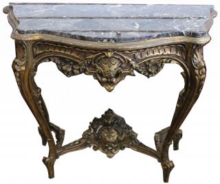 Appraisal: Antique Carved Louis XIV Style Marble Top Console Antique Carved