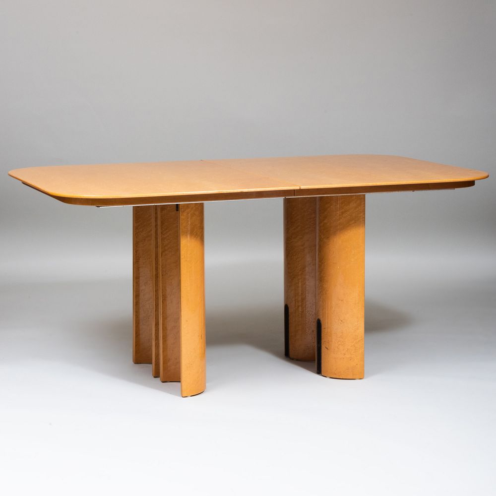 Appraisal: American Lacquered Maple Extension Dining Table With one leaf x