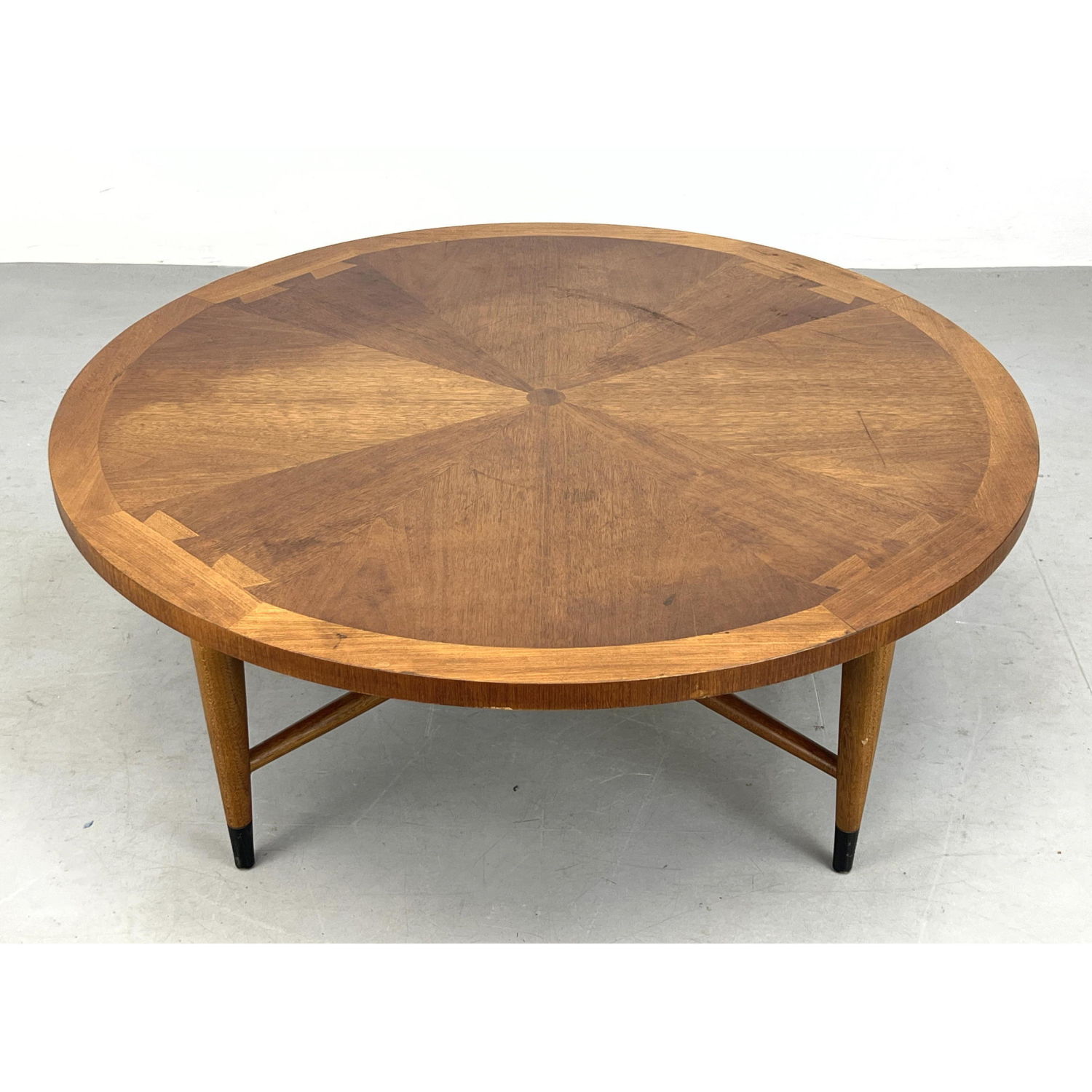 Appraisal: LANE American Modern Walnut Coffee Table Acclaim Round top with