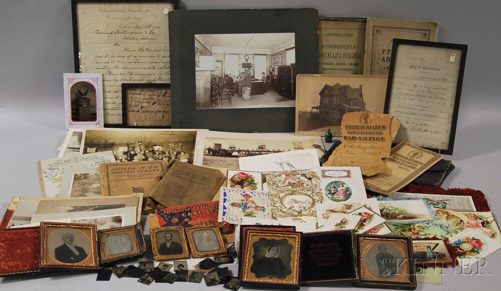 Appraisal: Collection of Mostly Paper Ephemera and Photographs approx thirty-two Victorian