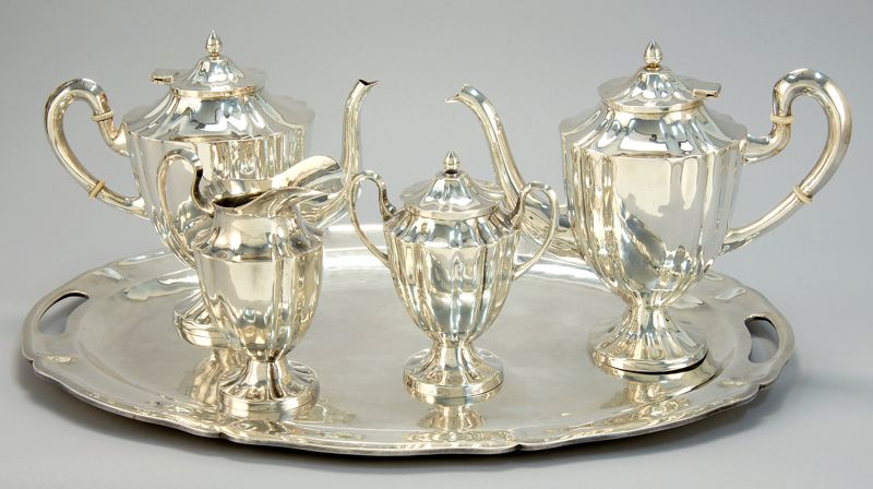 Appraisal: FIVE-PIECE MEXICAN SILVER TEA AND COFFEE SERVICE By Maciel Consists