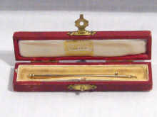 Appraisal: A Cartier gold swizzle stick in original Cartier box circa