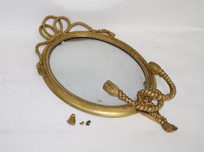 Appraisal: A th Century gilt framed girandole the frame of rope