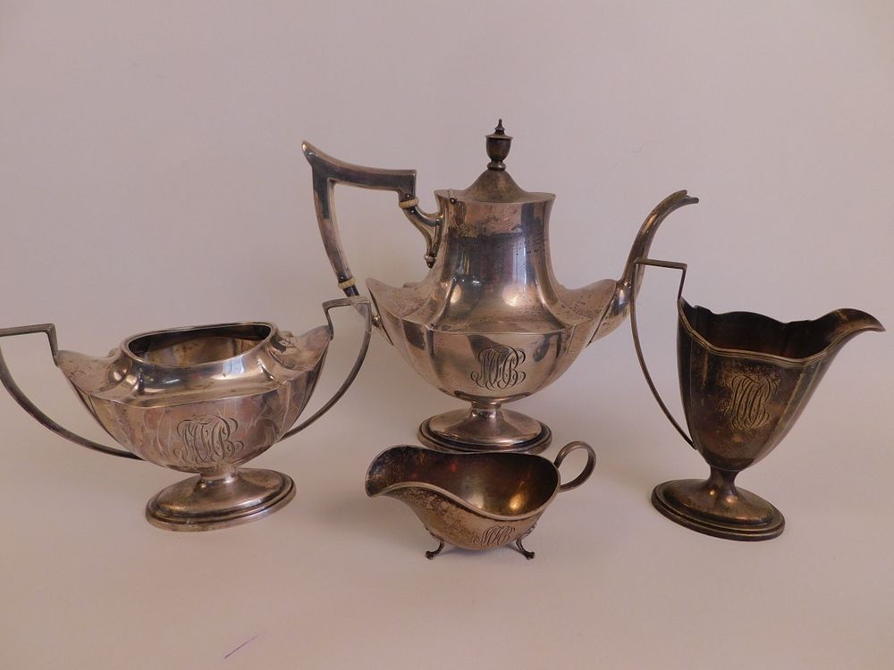 Appraisal: GORHAM STERLING SILVER TEA SET pieces of sterling silver including