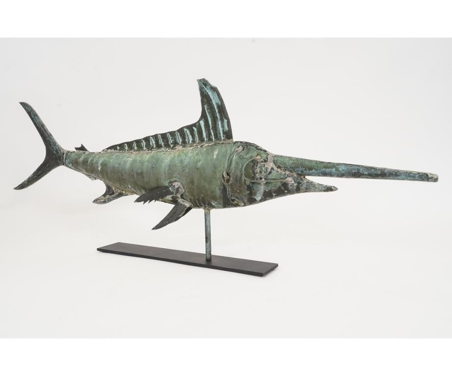 Appraisal: Marlin fish copper weathervane of full bodied form with verdigris