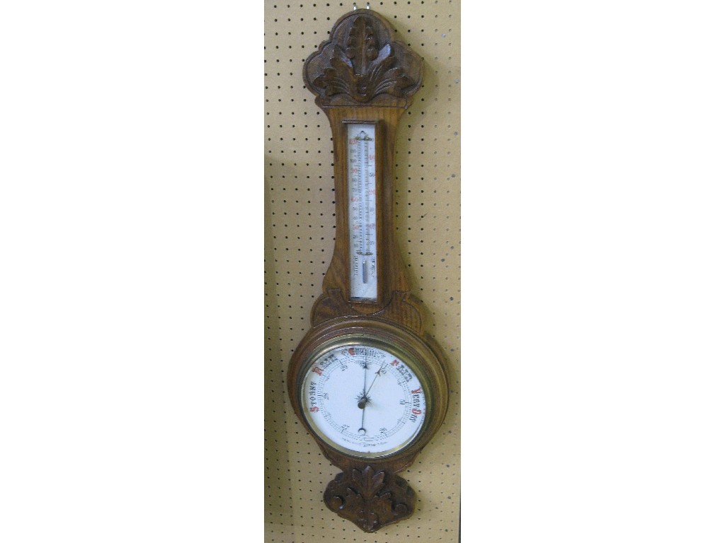 Appraisal: Oak banjo barometer