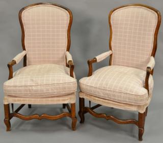 Appraisal: Pair of Country French armchairs total ht in wd in