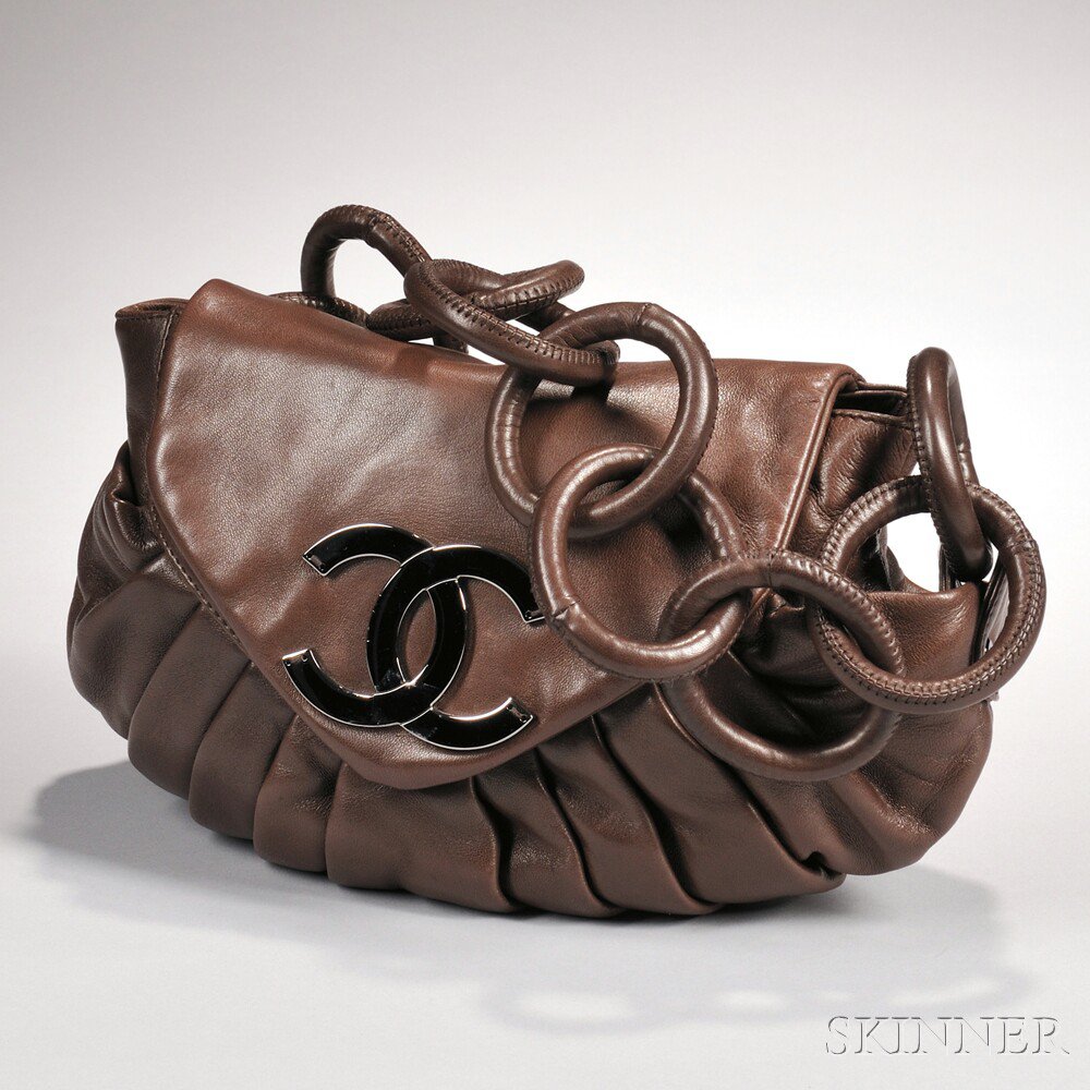 Appraisal: Chanel Soft-body Chocolate Brown Leather Purse with front envelope-style closure