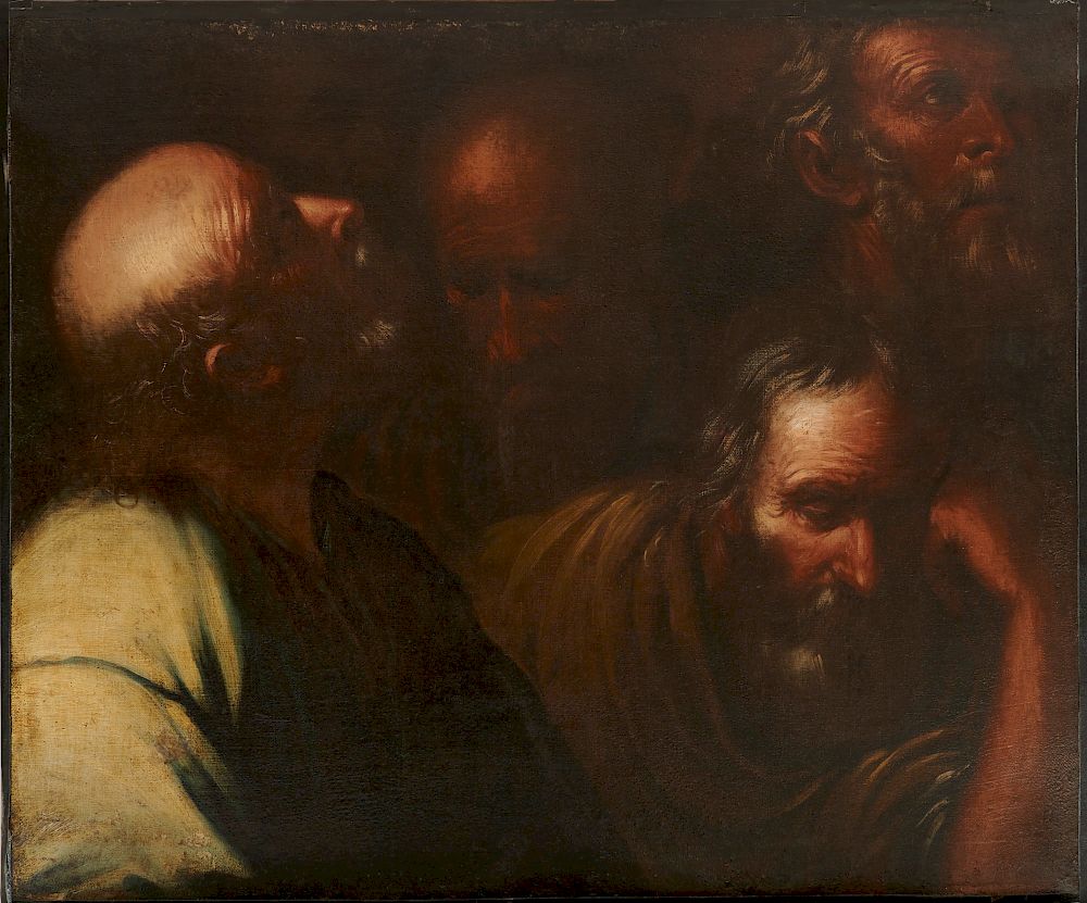 Appraisal: Manner of LUCA GIORDANO Italian - Six Men oil on