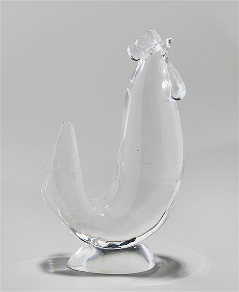 Appraisal: Steuben crystal rooster sculpture paperweight x x approx