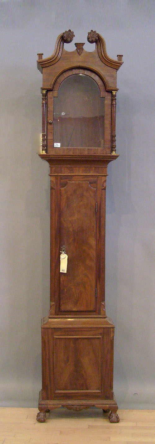 Appraisal: Pennsylvania Chippendale mahogany tall clock case ca h Deaccessioned from