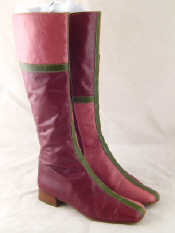 Appraisal: A pair of lady's leather low heel high boots in