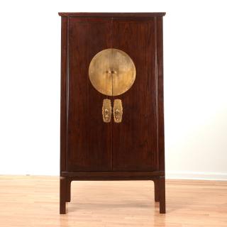 Appraisal: Chinese tall hardwood cabinet Chinese tall hardwood cabinet th c