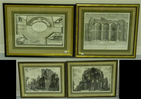 Appraisal: Four Francesco Piranesi Italian - etchings of architectural ruins three