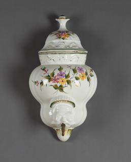 Appraisal: French Ceramic Lavabo early th c with relief and polychromed