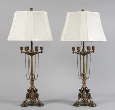 Appraisal: A Pair of Large Napoleon III Style Ormolu Six Light