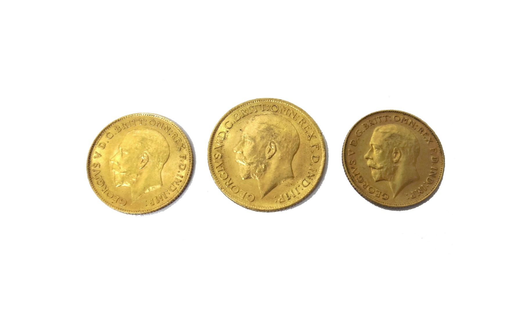 Appraisal: A George V sovereign and two George V half sovereigns