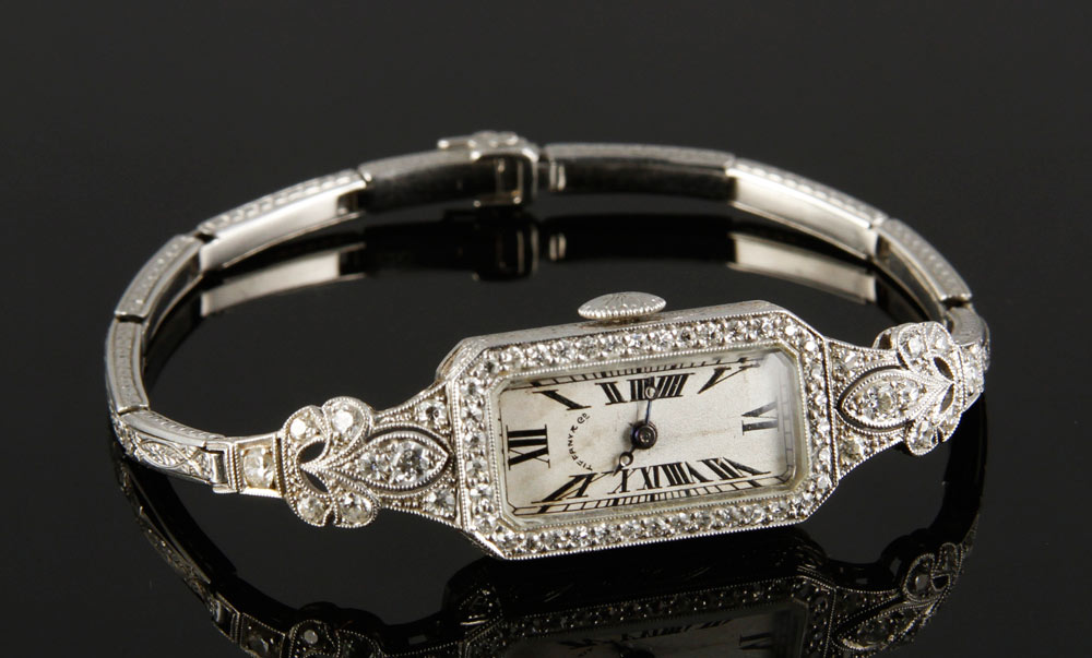 Appraisal: - Platinum and Diamond Ladies' Watch Tiffany Co ladies' watch