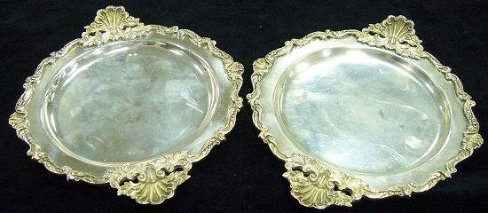 Appraisal: A pair of twin-handled shallow dishes each circular with a