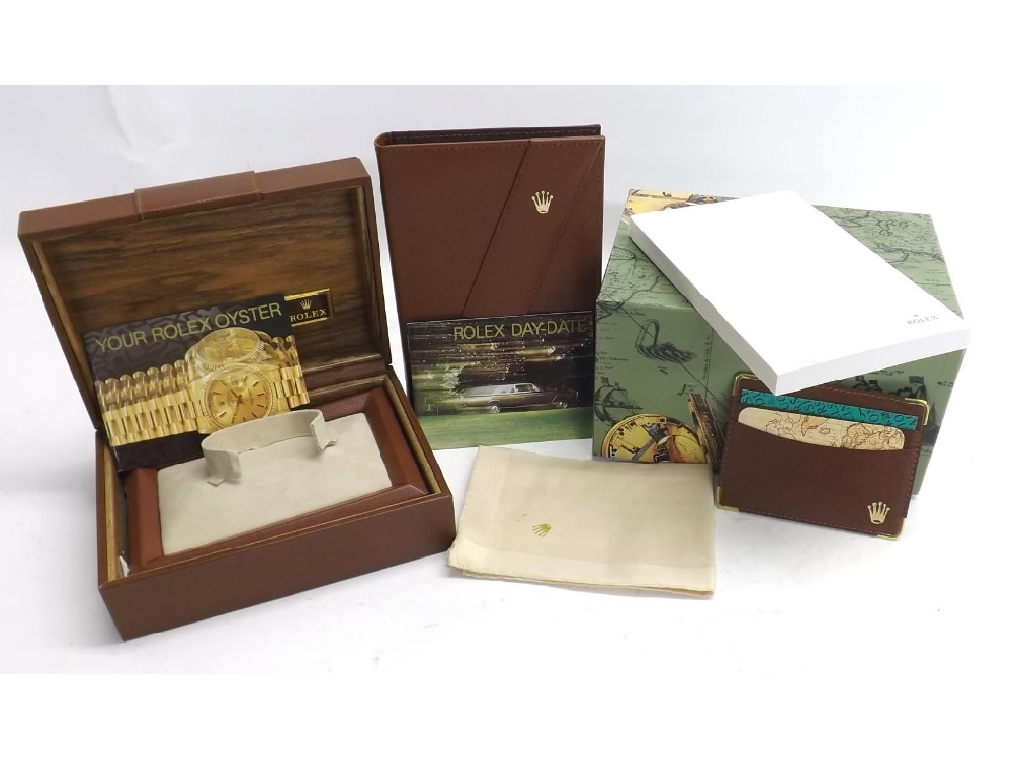 Appraisal: Tan leather Rolex watch box with watch display and outer