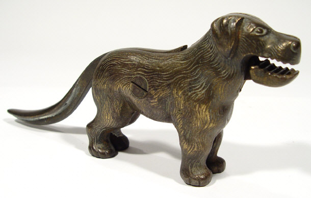 Appraisal: Cast metal dog shaped nut crackers patent number to the