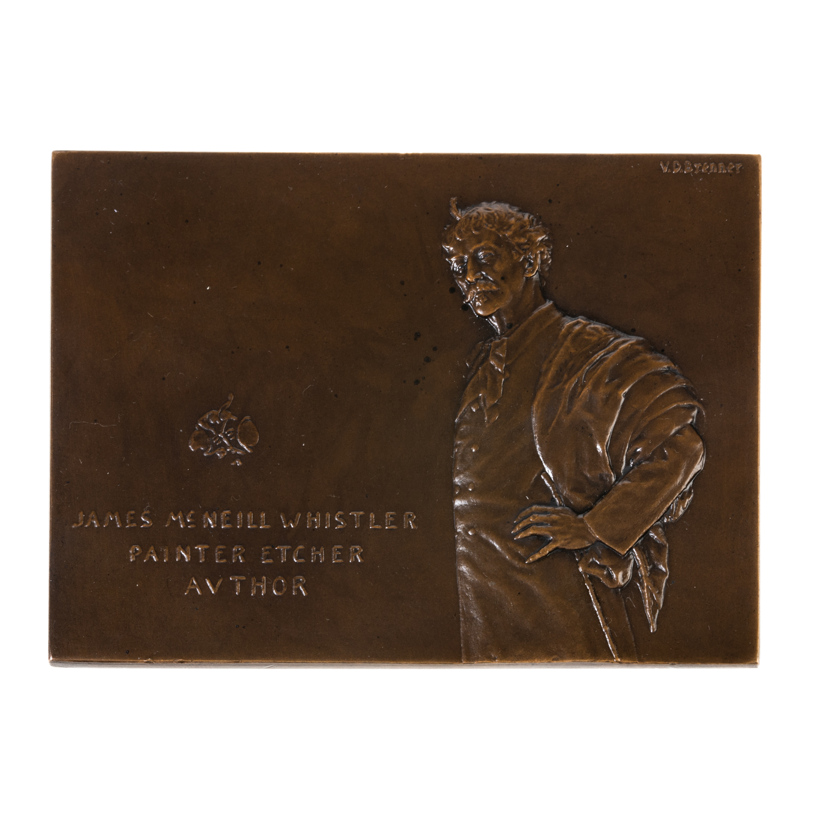 Appraisal: JAMES MCNEIL WHISTLER PLAQUE VD Brenner - James McNeil Whistler