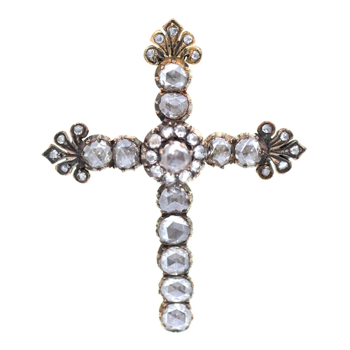 Appraisal: A diamond cross th c with rose cut diamonds mounted