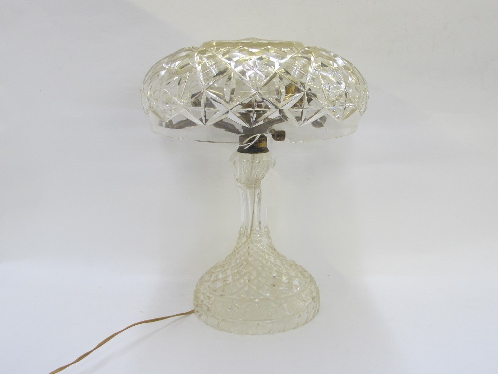 Appraisal: Cut glass table lamp