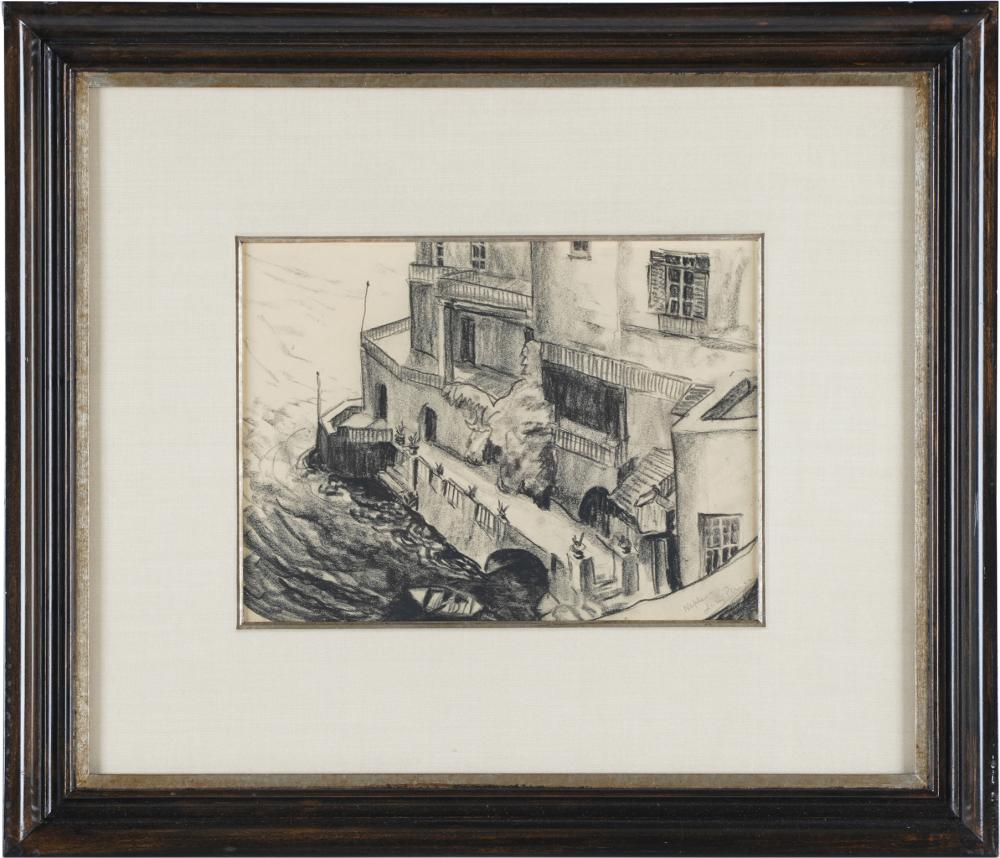 Appraisal: LUCY PIERCE - NAPLES Conte crayon on paper signed and