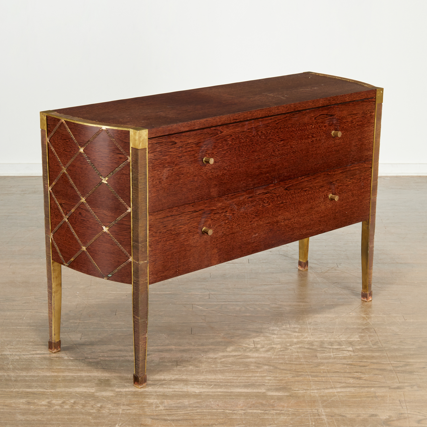 Appraisal: LOUIS CANE PATINATED BRONZE AND OAK COMMODE c France the