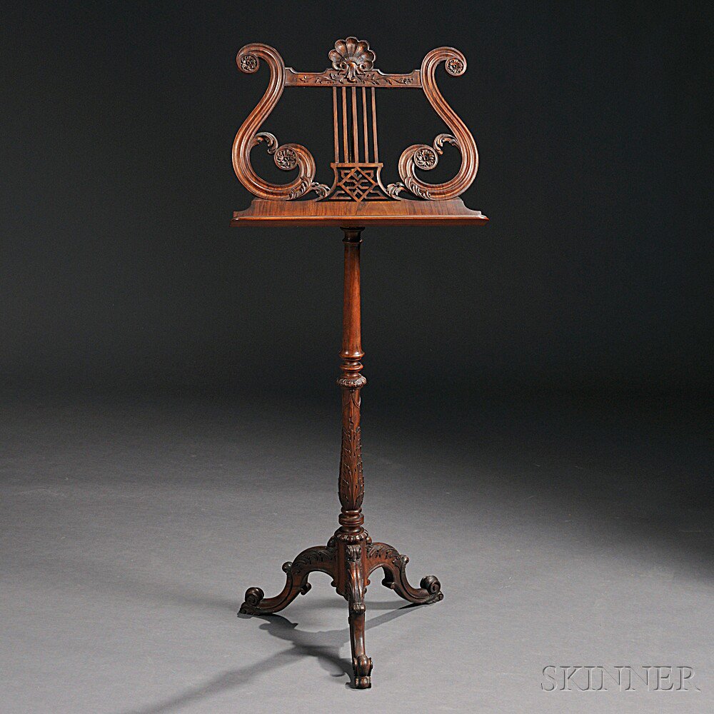 Appraisal: American Rosewood Carved Music Stand New York late th century