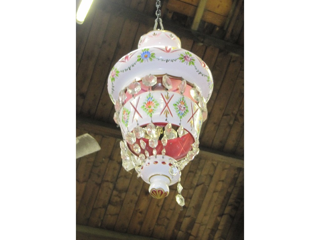 Appraisal: Bohemian style glass light fitting