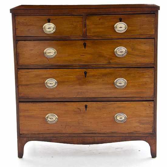 Appraisal: English Victorian mahogany chest of drawers last quarter th century