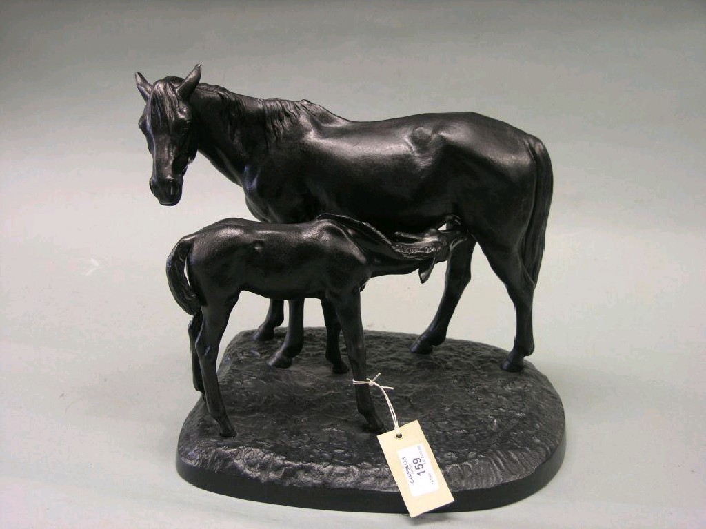 Appraisal: A Russian black painted metal sculpture study of a horse