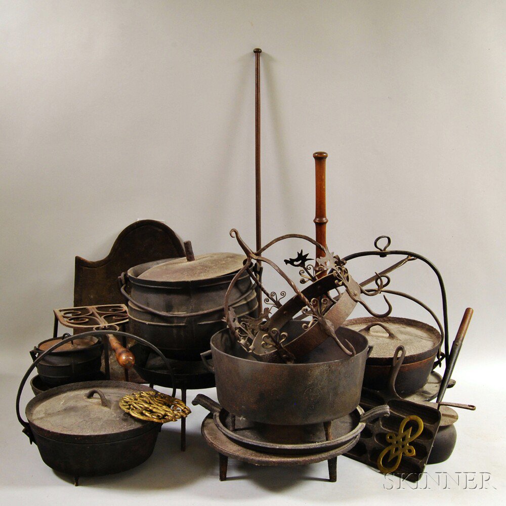 Appraisal: Twenty Pieces of Mostly Iron including a wrought iron decorative