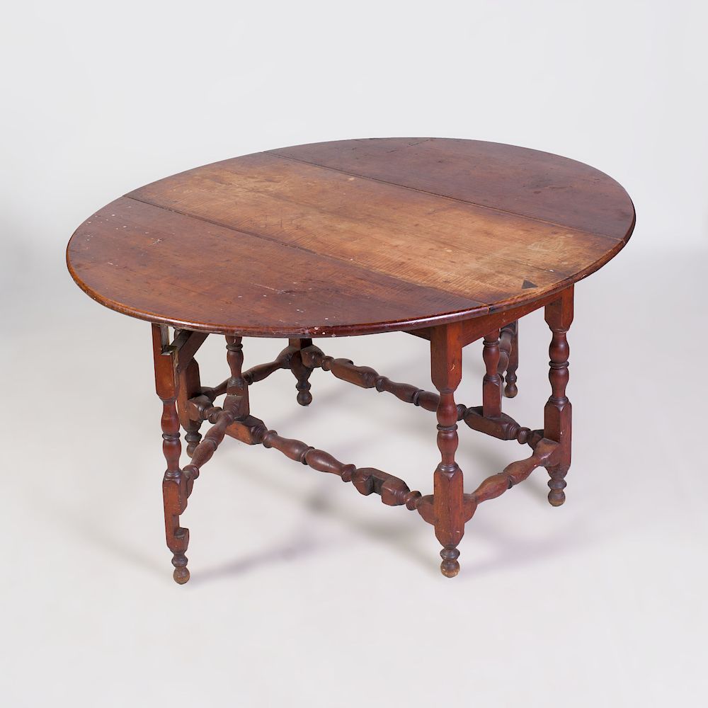 Appraisal: American Tiger Maple Gate-Leg Drop Leaf Table Fitted with one