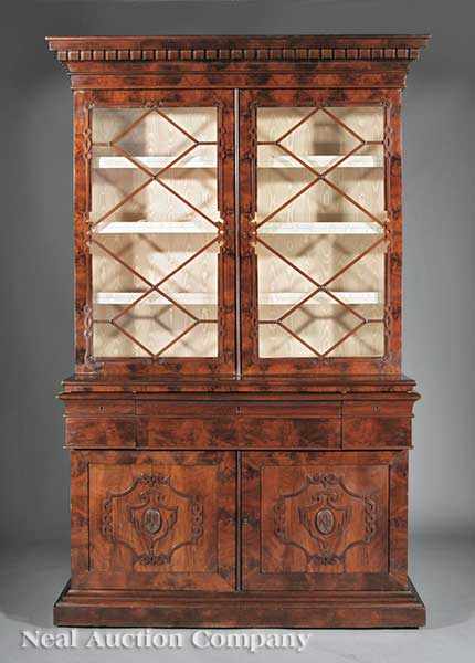 Appraisal: An American Classical Mahogany Bookcase early th c the upper