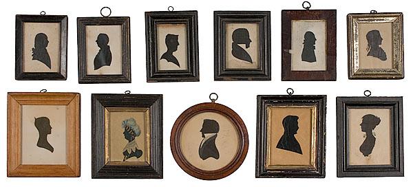 Appraisal: ELEVEN EARLY SILHOUETTES American and English late th and early