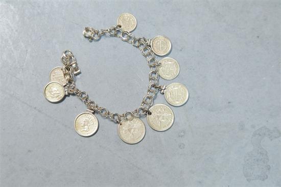 Appraisal: LADIES BRACELET WITH GOLD COINS Marked K yellow gold bracelet