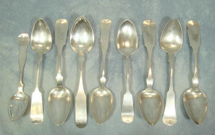 Appraisal: plus assted coin silver tablespoons H Ormsby C Oskamp Robinson