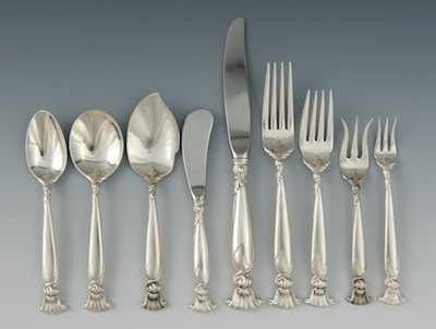 Appraisal: A Sterling Silver Dinner Tableware Service for Twelve Romance of