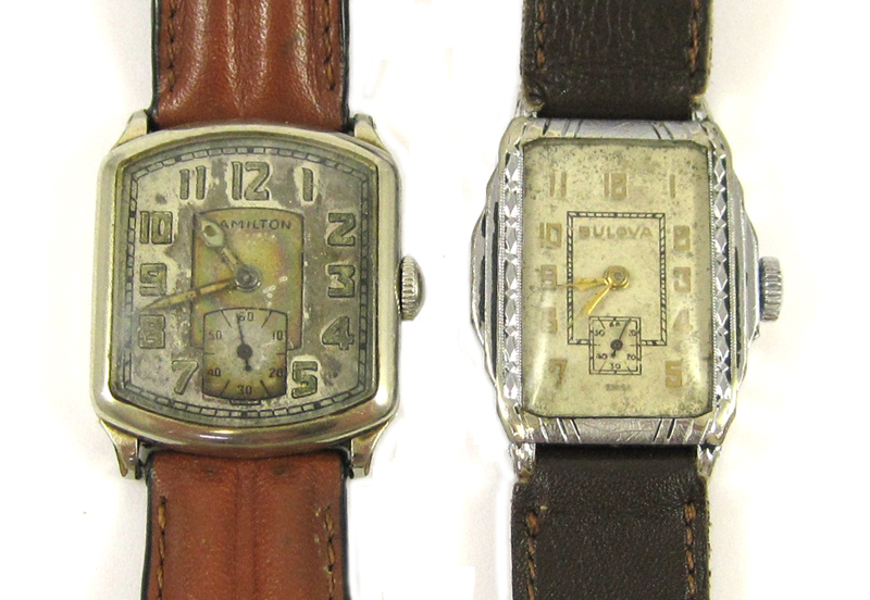 Appraisal: TWO MEN'S VINTAGE WRIST WATCHES Swiss Bulova model AN jewels