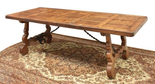 Appraisal: Exceptional Baroque style oak dining table early th c having