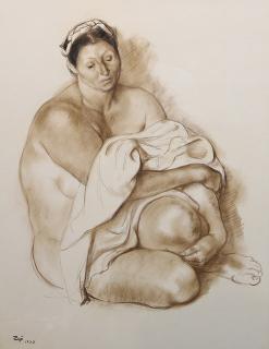 Appraisal: Drawing Francisco Zuniga Francisco Zuniga Mexican - Woman with Towel