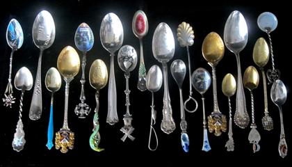 Appraisal: Miscellaneous sterling silver and enamel souvenir spoons early th century