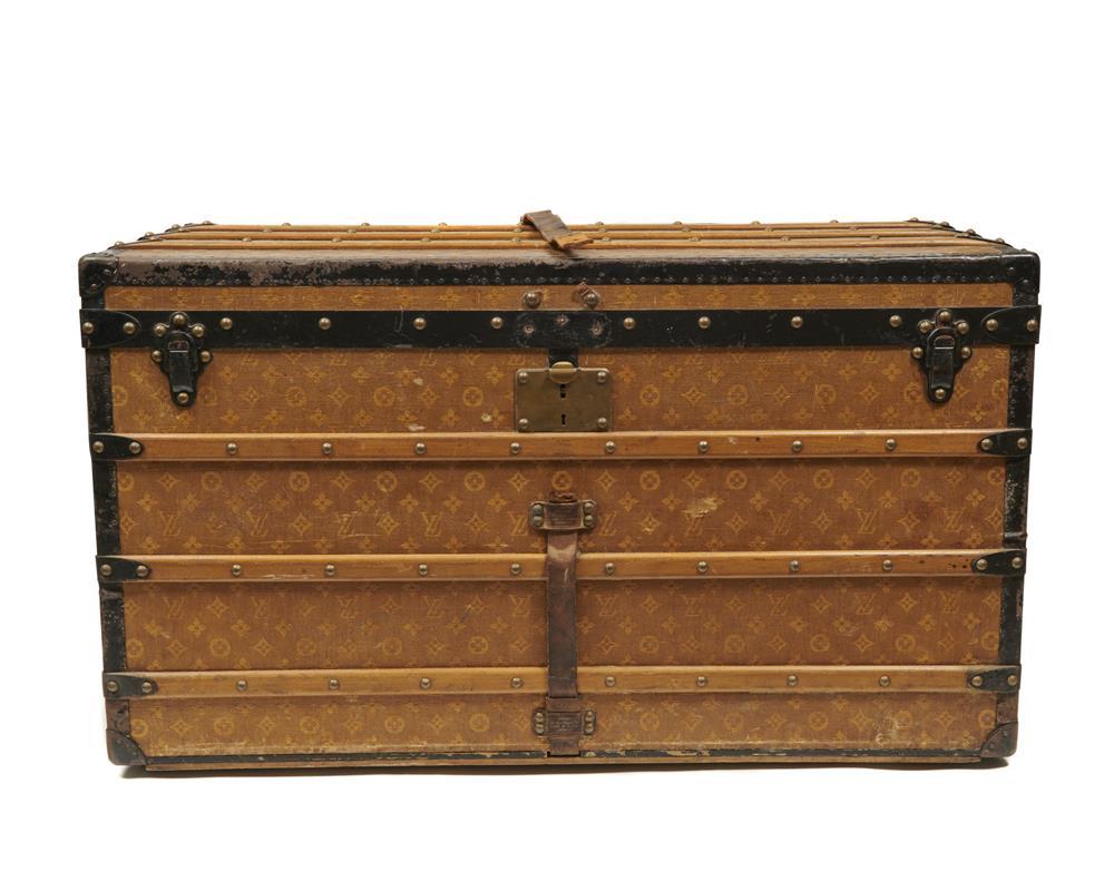 Appraisal: Louis Vuitton Trunk the exterior stamped H M B Boston