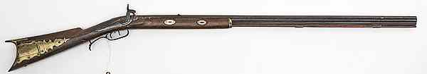 Appraisal: Half-Stock Percussion Rifle cal octagonal barrel Engraved back-action percussion lock