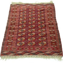 Appraisal: An Antique Turkoman A traditional antique Turkoman carpet with the