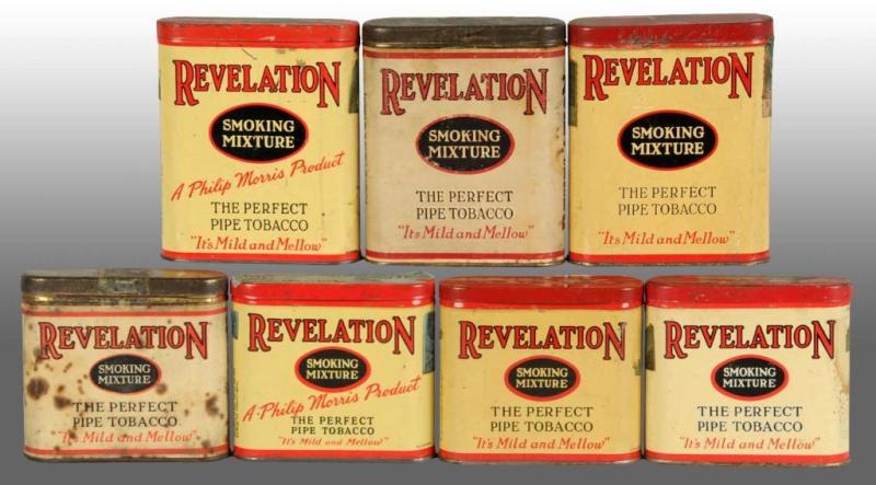 Appraisal: Lot of Revelations Pocket Tobacco Tins Description Combination of tin