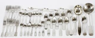 Appraisal: GROUP OF COIN SILVER ELECTROPLATED FLATWARE ITEMS GROUP OF COIN